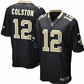 Nike Men & Women & Youth Saints #12 Colston Black Team Color Game Jersey,baseball caps,new era cap wholesale,wholesale hats